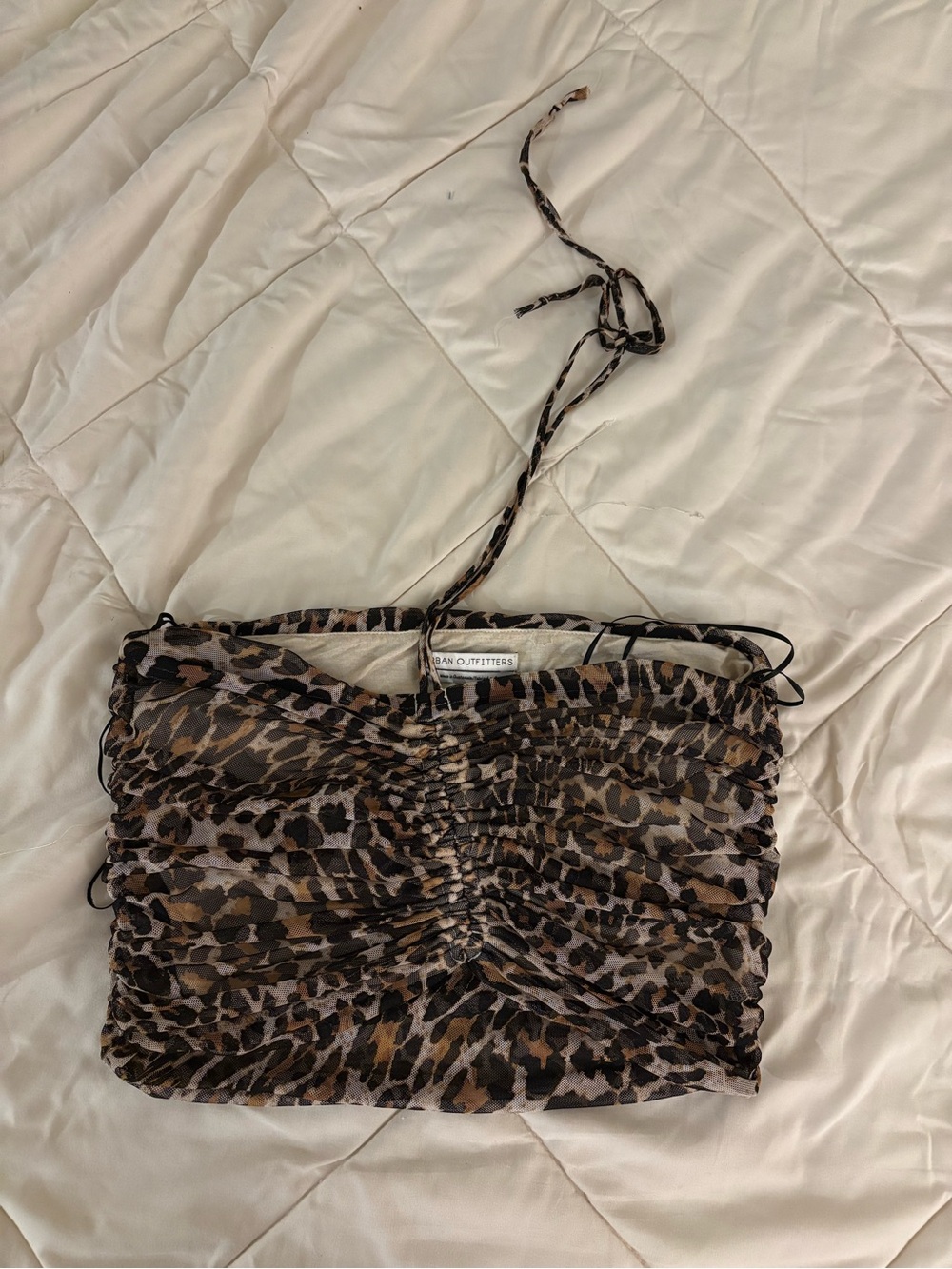 Urban Outfitters Leopard Print Ruched Halter Top